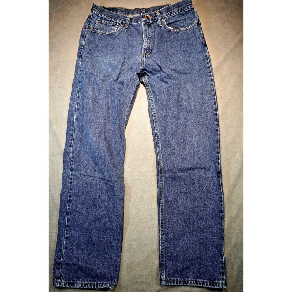 Wrangler Jeans Mens 36x32(31) Blue Relaxed Fit Straight Stretch 96501MR